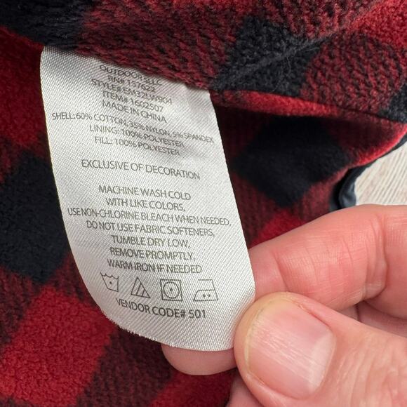 Eddie Bauer Flannel Lined Snap Down Jacket Mens Medium Navy Blue - Picture 10 of 16